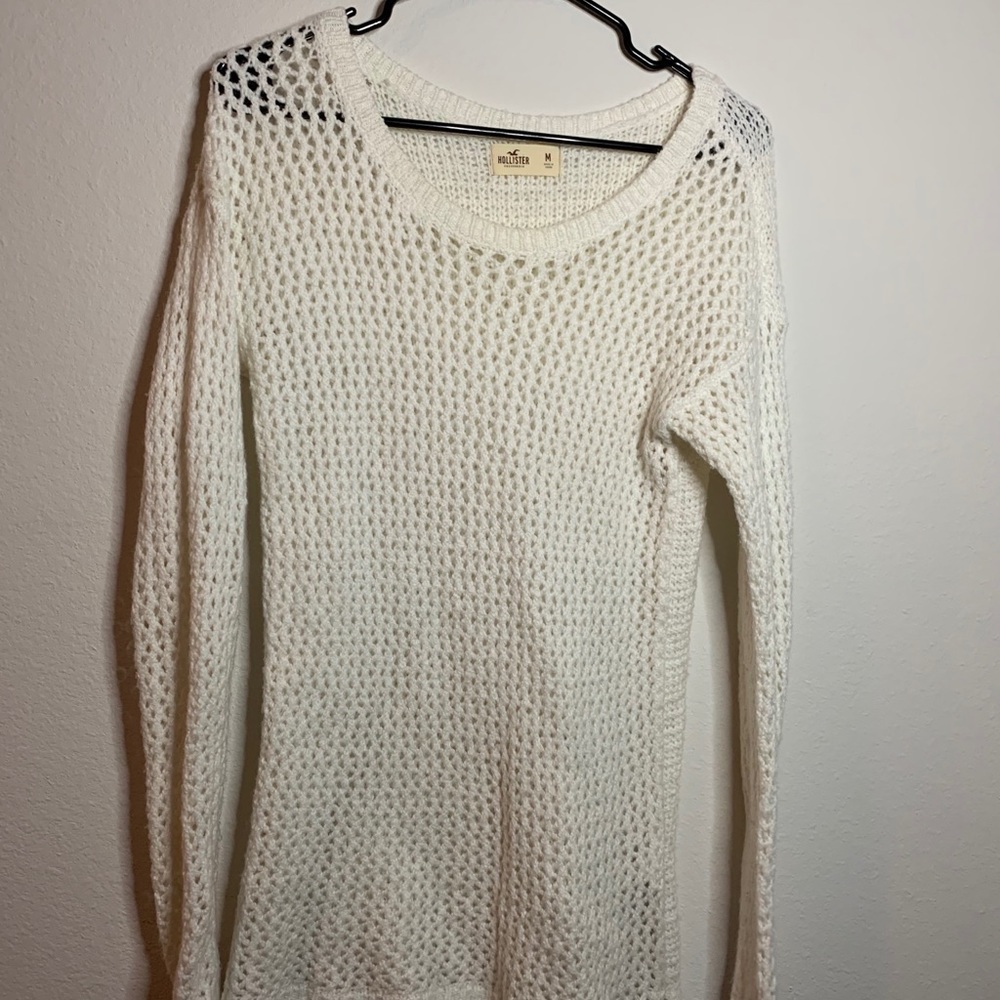 HOLLISTER white long sweater